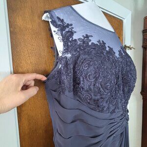 Azazie Endora Stormy A-Line Scoop Lace Chiffon Dress A18